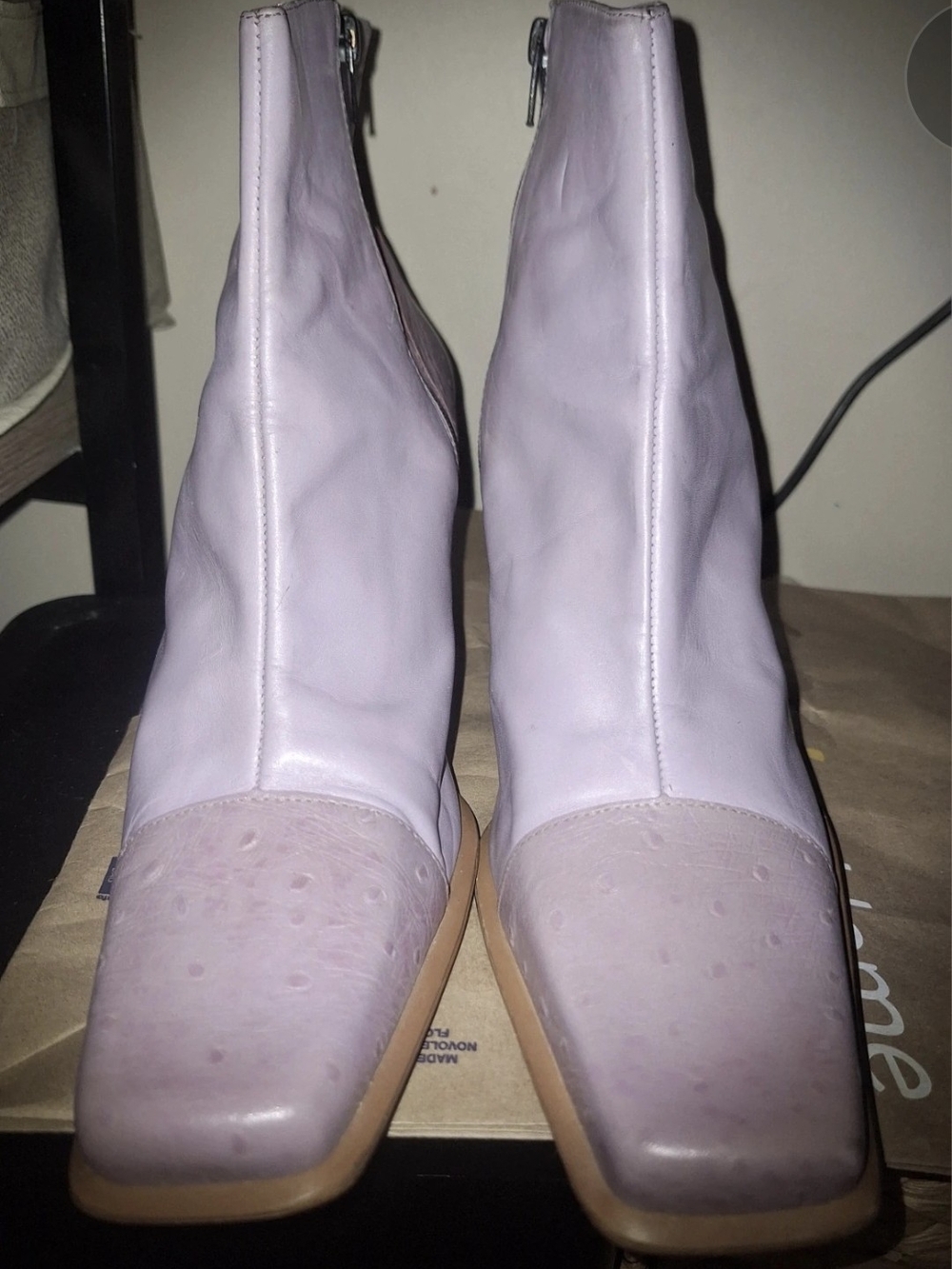 cloudwalkers Pale Lavender Square-Toe Ankle Booties